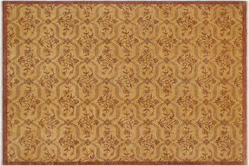 handmade Transitional Kafkaz Chobi Ziegler Gold Brown Hand Knotted RECTANGLE 100% WOOL area rug 9 x 12